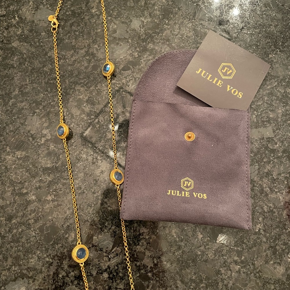 Julie Vos Gold and Blue Necklace